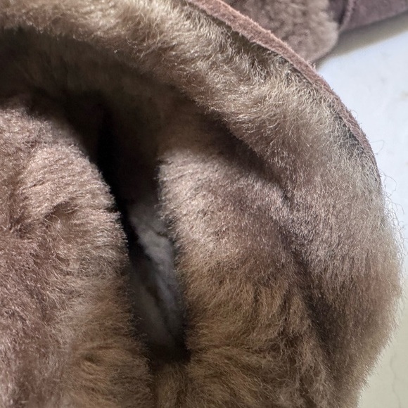 Hand Made NEW Shearling Sheepskins Fur Mittens Soft Warm Gloves Unisex Brown S - Picture 7 of 15